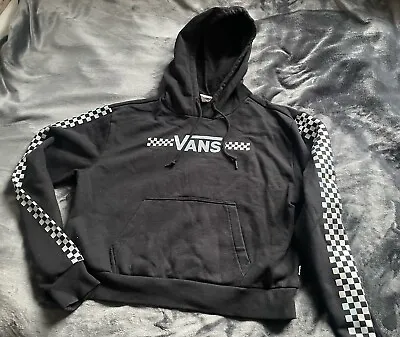 Buy Vans Women’s Cropped Pullover Hoodie  Checkerboard Holographic Sleeves Skater S • 7.99£