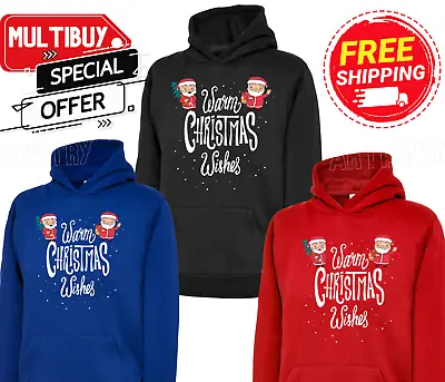 Buy Christmas Hoodie Santa Worm Xmas Wish Gift Men Women Unisex Jumper Hooded Tops • 6.99£