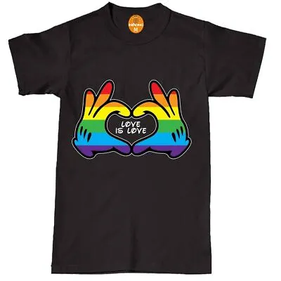 Buy Hands Print Love Gay Pride T Shirt Rainbow Tshirt Lesbian LGBT Festival>> • 9.99£