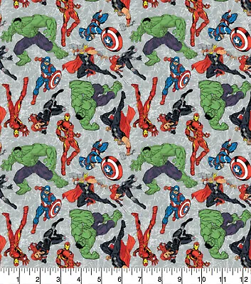 Buy Marvel DC Avengers Comics Hulk Thor 100% Cotton Fabric • 6£