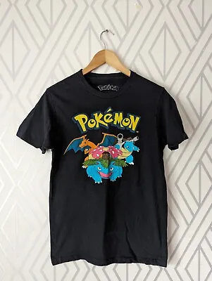 Buy Men's Vintage Pokémon Evolution Cartoon Gaming Trading Black T-Shirt Size Small • 12.99£