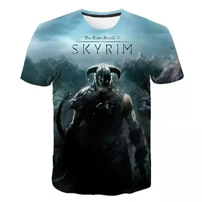 Buy Unisex The Elder Scrolls V Skyrim T Shirts Men Women Short Sleeve Skyrim Casual • 13.09£