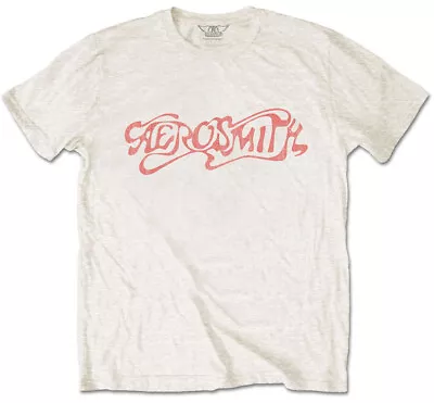 Buy Aerosmith Classic Logo Natural T-Shirt OFFICIAL • 15.19£