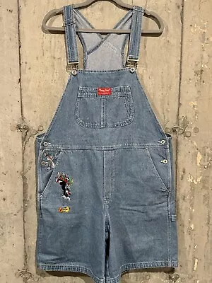 Buy Womens’s Vintage 90s Embroidered Looney Tunes Bugs Bunny Denim Overalls Size XL • 37.79£