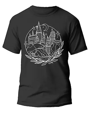 Buy Hogwarts Castle 2 T-Shirt Custom Made Black Adults Harry Potter • 15.95£