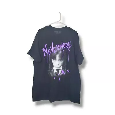 Buy NWOT Wednesday Addams TV 'Nevermore' Graphic Tee Sz 1XL • 23.68£