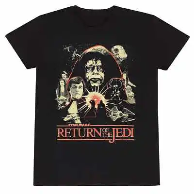 Buy Official Star Wars Return Of The Jedi Poster Collage Print Black T-shirt • 18.99£