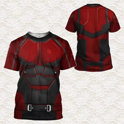 Buy Cosplay Daredevil 3D T-Shirts Superhero Short Sleeves Sports Top Tee Adult Kids • 11.40£