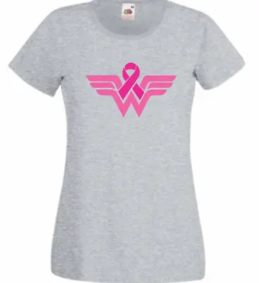 Buy Wonder Woman Breast Cancer Survivor T Shirt White Black Grey 8-20 Cotton Uk • 9.29£