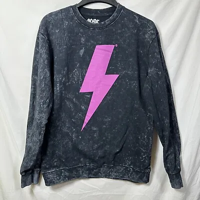 Buy AC DC Women's Medium Sweatshirt Tie Dye Purple Lightening Bolt AC/DC Pullover M • 12.64£