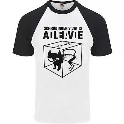 Buy Schrodingers Cat Science Geek Nerd Mens S/S Baseball T-Shirt • 8.99£