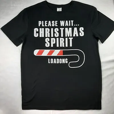 Buy Mens Christmas Tshirt Please Wait... Christmas Spirit Is Loading Small Black • 11.24£