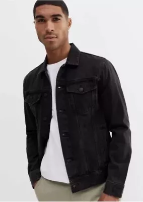 Buy New Look Distressed Mens Black Denim Jacket Size M Rrp £32.99 • 17£