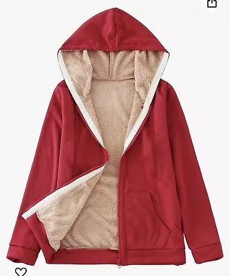Buy Womens Hoodies Long Sleeve Jumper Solid Zip Fleece Oversized Sweatshirt • 10£