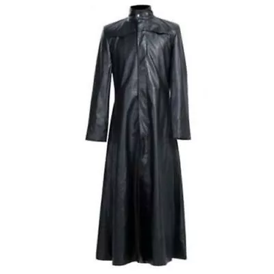 Buy Mens Gothic Punk Rave Costume The Steam Punk Long Leather Coat • 129.99£