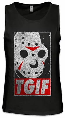 Buy 13th Friday Men Tank Top The Jason Blood Halloween 13th Fun Thank God It's • 26.39£