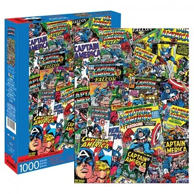 Buy Marvel Captain America Comic Collage Puzzle 1000pc Dimensions: 51cm X 71cm • 4.73£