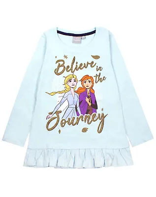Buy Frozen 2 Elsa And Anna Believe Long Sleeve Girl's Frill T-shirt • 11.95£