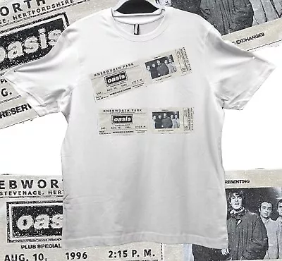 Buy Knebworth Park Oasis 1996 Ticket Stubs On White T Shirts • 16.50£