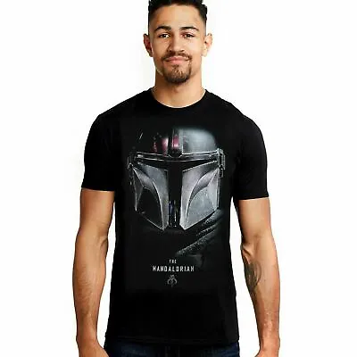 Buy Official Star Wars Mens Mandalorian Helmet Shadows T-shirt Black S - XXL • 13.99£