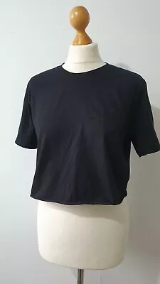 Buy Dr Martens Black Logo Cropped Raw Hem Tee Tshirt Size Small 8-10 Short Sleeve  • 19.99£
