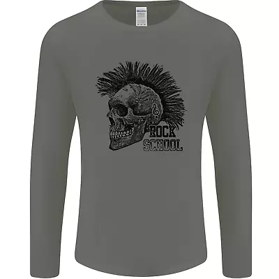Buy Rock N Roll Music School Skull Guitar Mens Long Sleeve T-Shirt • 11.99£