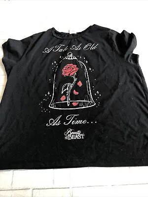 Buy Disney BEAUTY And THE BEAST Rose TShirt Top A Tale As Old As Time Size 16 • 9.99£