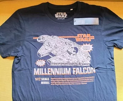 Buy Star Wars Blue T-Shirt Millennium Falcon - Mens Size Medium • 4.99£