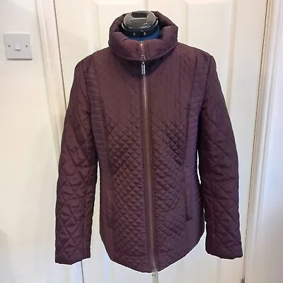 Buy Laura Ashley Quilted Jacket Size 12 Fitted Style Berry Colour Beautiful • 27.99£