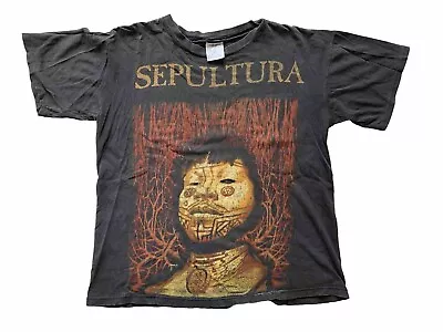 Buy Vintage 1996 Blue Grape Sepultura Roots Tshirt Rare • 300.31£