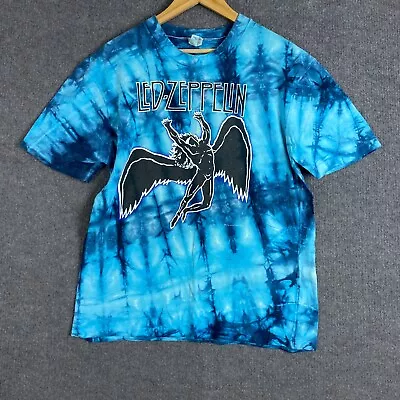 Buy Vintage Led Zeppelin Shirt Mens 20 / L Blue Concert Single Stitch 80s Tie Dye • 1,053.41£