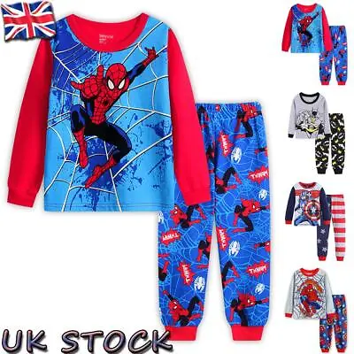 Buy Boys Kids Pyjamas Outfits Nightwear Spiderman Avengers Sleepwear Super Hero PJs • 7.29£