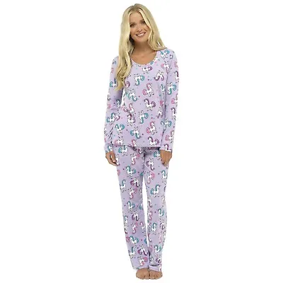 Buy NEW Ladies 100% Cotton 'Foxbury' Unicorn Print Pyjamas/Loungewear  • 19.99£