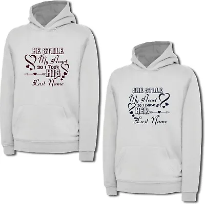 Buy Valentines Day Couple Matching Hoodie He/She Stole My Heart Unisex Gift Top • 20.99£