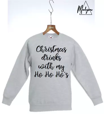 Buy Christmas Drinks Sweatshirt Sweater Top Ho Ho Ho Alternative Jumper S M L XL • 18.99£