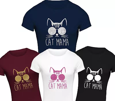 Buy Cat Mum T-Shirt Mother Mama Funny Cute Joke Crazy Lady Fur Baby Tshirt Top Gift • 9.99£