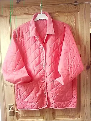 Buy Ladies Padded Jacket In Soft Apricot Shade  Generous Sizing With Corduroy Collar • 9£