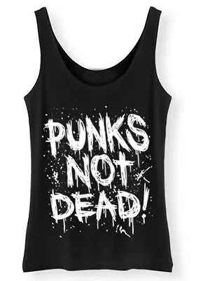 Buy Punks Not Dead Tank Top Womens SCREENPRINTED Punk Top Vest Retro Grunge Ladies • 11.95£