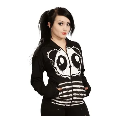 Buy Killer Panda Hoodie Black White Hood Paws Corset Gothic Goth Emo Scene Y2K XL • 37.99£