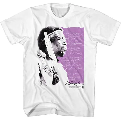 Buy Jimi Hendrix Eyes Closed Handwritten Lyrics Men's T Shirt Rock Band Music Merch • 42.23£