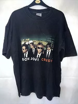 Buy Bon Jovi Vintage Rock T-Shirt 2000 Crush World Tour  Band Merch Size Large Y2k • 34.99£