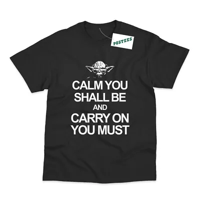 Buy Keep Calm Yoda Funny Joke Inspired By Star Wars Printed T-Shirt • 6.95£