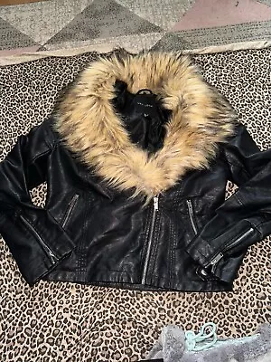Buy New Look Ladies Faux Fur Jacket Size 10 S14 • 2£