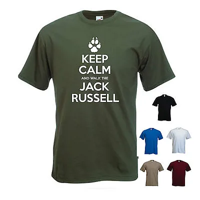 Buy 'Keep Calm And Walk The Jack Russell' Mens Funny Pet Dog Gift T-shirt.  • 11.69£