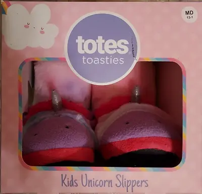 Buy Totes Toasties Childrens Unicorn Slippers Size M - Medium  13 - New • 15.78£