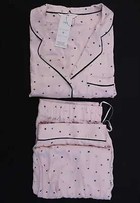 Buy M & S Ladies Supersoft Revere Collar Pyjamas Star Print Loungewear PJ's ~Size 18 • 11.95£
