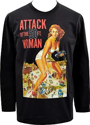 Buy Mens Long Sleeve Top Attack Of The 50ft Woman B-movie Vintage Retro Horror Pinup • 22.95£