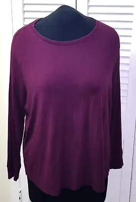 Buy Terra & Sky Top Womans Blouse Long Sleeve Plus Size Drk Red Round Neck • 6.51£
