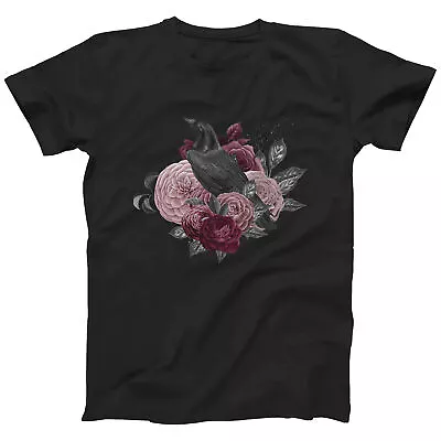 Buy Roses And Raven Gothic Rocker T-shirt For Men Women | Also In Plus Sizes (S-5XL) • 12.99£