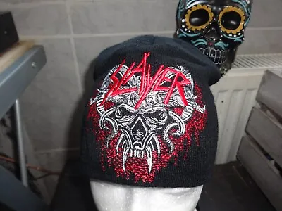 Buy Slayer Embroidered Beanie Mutze Thrash Metal Bathory Venom Ratt Risk Mucipal 666 • 15.68£